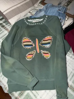 Free People Patchwork Butterfly Sweatshirt thumbnail 4