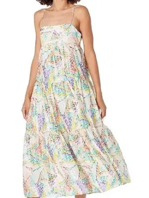 C/MEO Collective Set Up Dress Womens 6 Multi Burnout Leaf Tiered Excellent thumbnail 1