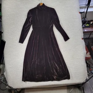 Vintage KC Spencer Velvet Maxi Dress Sz 6 Brown Turtleneck Whimsigoth Cocktail thumbnail 11