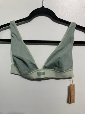 SKIMS Cotton Rib Plunge Bralette M thumbnail 3