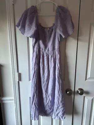 Lavender OTT smocked dress Purple Size M thumbnail 2