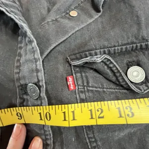 VTG Inspired Levis Denim Best Medium Black Metal Button Up 90s Y2k Light Wash thumbnail 6