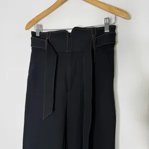 Maeve by Anthropologie Black Tie Waist Pants Size 4 Contrast Stitching thumbnail 6
