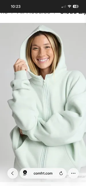 Comfrt Mint Green Zip Up and Sweatpants set thumbnail 2