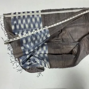 Unisex Silk Scarf With Thin Fringes‎ 68" x 25" - NEW in Bag. thumbnail 12