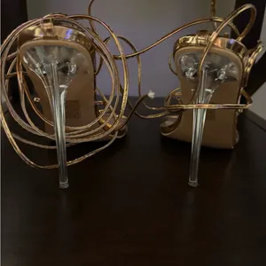 Elegant Gold Strappy Heels Size 7.5 thumbnail 3
