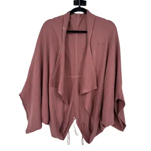 Lululemon Women's Cashlu Knit Textured Wrap Rose Pink Cardigan Sweater Size M/L thumbnail 13