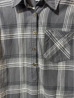 Carhartt Gray Plaid Long Sleeve Button-Up Shirt M (8/10) - A thumbnail 3