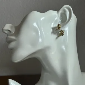 Dog Cat gold tone matte Earrings thumbnail 8