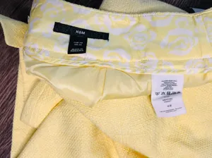 H & M Yellow Tweed Lined Mini Skirt 12 Bright Preppy thumbnail 8