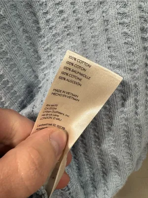 Free People Sky Blue Waffle V-Neck Long Sleeve Top thumbnail 7