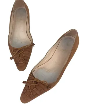 CHRISTIAN LOUBOUTIN Brown Suede Leather Flats - Size 36/6 thumbnail 1