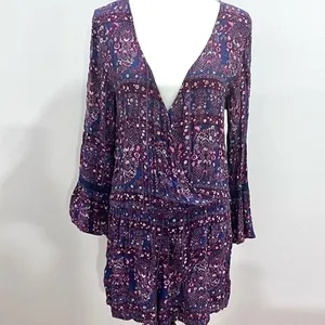 American Eagle long sleeve boho wrap top romper size medium thumbnail 4