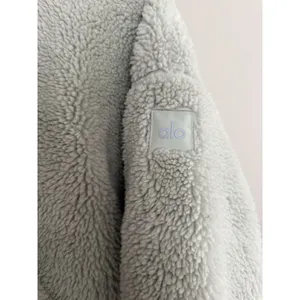 Alo Yoga Streetside Half Zip Sherpa Hoodie Pullover Light Green Women's‎ Medium thumbnail 7