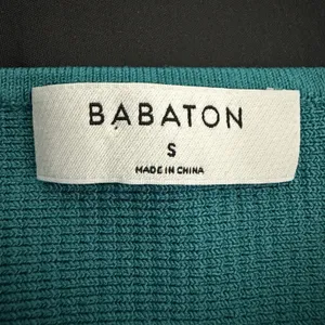 Aritzia Babaton Women's Sculpt Knit Squareneck Cropped Tank Teal Green S Ribbed thumbnail 7