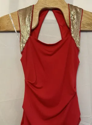 CALVIN KLEIN Women Size‎ 2 Pink Gold Sequin Embellished Maxi Evening Dress thumbnail 1