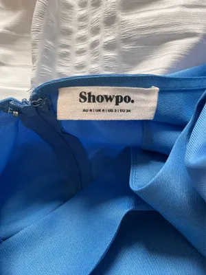 Showpo Blue Puff Sleeve Wrap Mini Dress – Size US 2 thumbnail 4