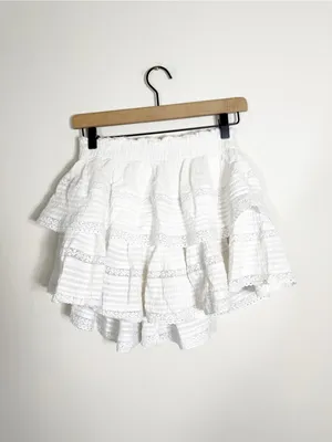Aerie Rock N’ Ruffle White Tiered Mini Skirt Small thumbnail 3