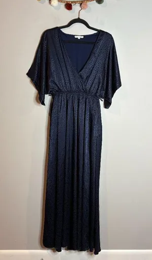 Baltic Born Savannah Print Kimono Maxi in Navy Blue thumbnail 2