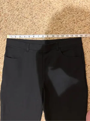 Quince Ultra-Stretch Ponte Straight Leg 4-Pocket Pull-On Pants Black Size Large thumbnail 15