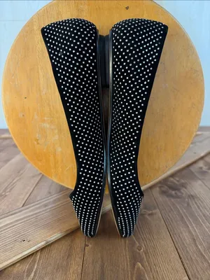 White House Black Market Women’s Size 8 Black Studded Pointed Toe Flats thumbnail 6