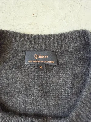 Quince 100% Mongolian Cashmere Structured Cardigan Grey Charcoal Size XL thumbnail 5