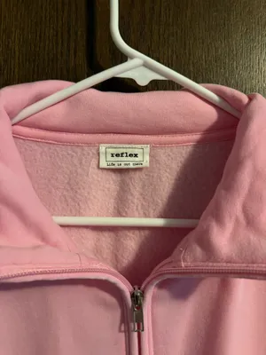 Light pink quarter zip jacket with pockets thumbnail 3