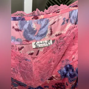 Free People Women's First Date Printed‎ Maxi Slip in sweet pink Medium thumbnail 5