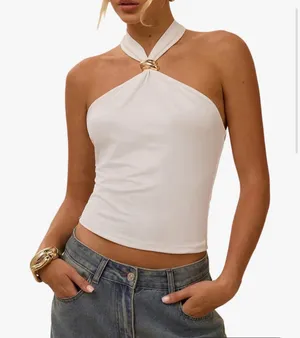 White tie around the neck top Size M thumbnail 1