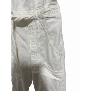 Free People Go West Jean‎ Denim Overall Jumpsuit Zinc White Women's Size Small thumbnail 11