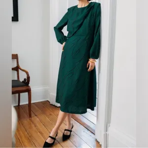 Tuckernuck Pine Twombly Macie Midi Dress S Green Draped NWT thumbnail 10
