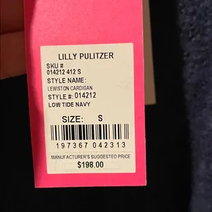 Lilly Pulitzer Navy Open-Front Fringe Hem Cardigan thumbnail 2