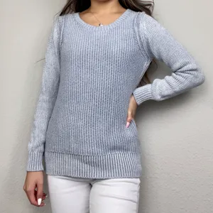 Anthropologie Light-Blue Knit Long-Sleeve Sweater thumbnail 4