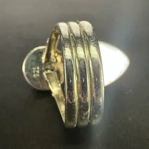 Sterling Silver Pink and Green Moonstone Two Stone Triple Band Ring Size 7 thumbnail 4