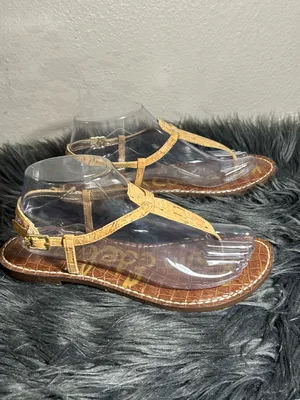 Sam Edelman Gigi Slingback Cork Brown Leather Sandals Size 8.5 thumbnail 5
