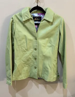 Vintage Neto lime green Italian leather jacket by Size 4 Mod Retro Twee‎ thumbnail 1