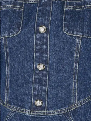 Nordstrom Denim Halter Mini Dress Button Front Fit & Flare A-Line Sleeveless S thumbnail 6