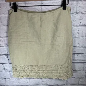 Tommy Bahama Linen Skirt tan linen , ruffled‎ women’s size 0 thumbnail 3