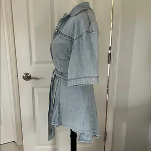 We The Free Light Blue Denim Tied Short Sleeve Dress thumbnail 2