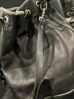 Vintage Rugby Black Leather Drawstring Bucket Bag North America thumbnail 13