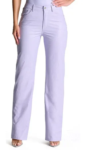 Naked Wardrobe Straight Croc Faux Leather Straight Leg‎ Pants Size XS thumbnail 1