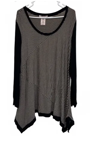 Philosophy Striped Shark Bite Long Sleeve Tunic Plus Size XXL thumbnail 1