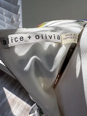 Alice + Olivia White Floral Kirby Mini Dress Size 6 thumbnail 9