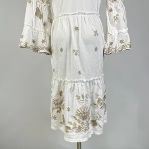 NWOT JOHNNY WAS Floral Embroidered Cotton V-Neck Knee-length Dress Size S thumbnail 9