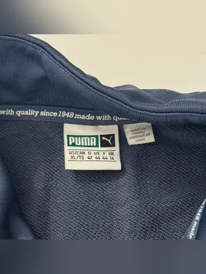 Puma Blue Half-Zip Pullover with Logo Tag thumbnail 3