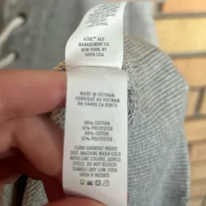 Aerie Lace Up Oversized Crew Sweatshirt Grey Size Small thumbnail 5