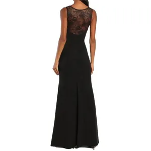 NWT Lulus True‎ Passion Black Lace V Back Sleeveless Mermaid Maxi Dress Size 1X thumbnail 4