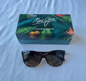 NWT Maui Jim Starfish Translucent Chocolate + Tortoise Frame Sunglasses w/ Trifold Case thumbnail 3