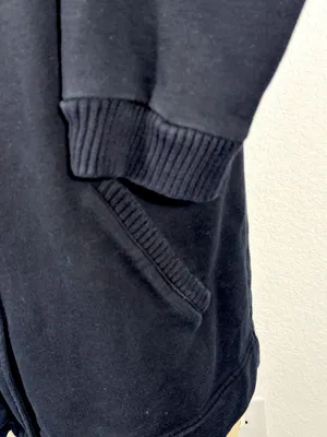 Lauren Ralph Lauren Womens XL Black Cotton Hooded Jacket Full Zip Snap Y2K thumbnail 6