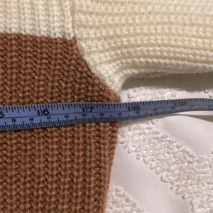 SHEIN V-Neck Sweater in Cream and Brown Tones thumbnail 5